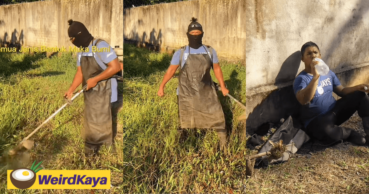 29yo M'sian Dad With Diploma Works As Part-Time Grass Cutter To Support Family, Says He’s Proud Of It
