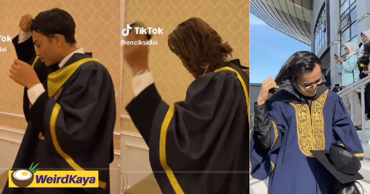 Male Graduates At UiTM Seen Wearing Wigs To Conceal Their Long Hair In Order To Graduate On Convocation Day