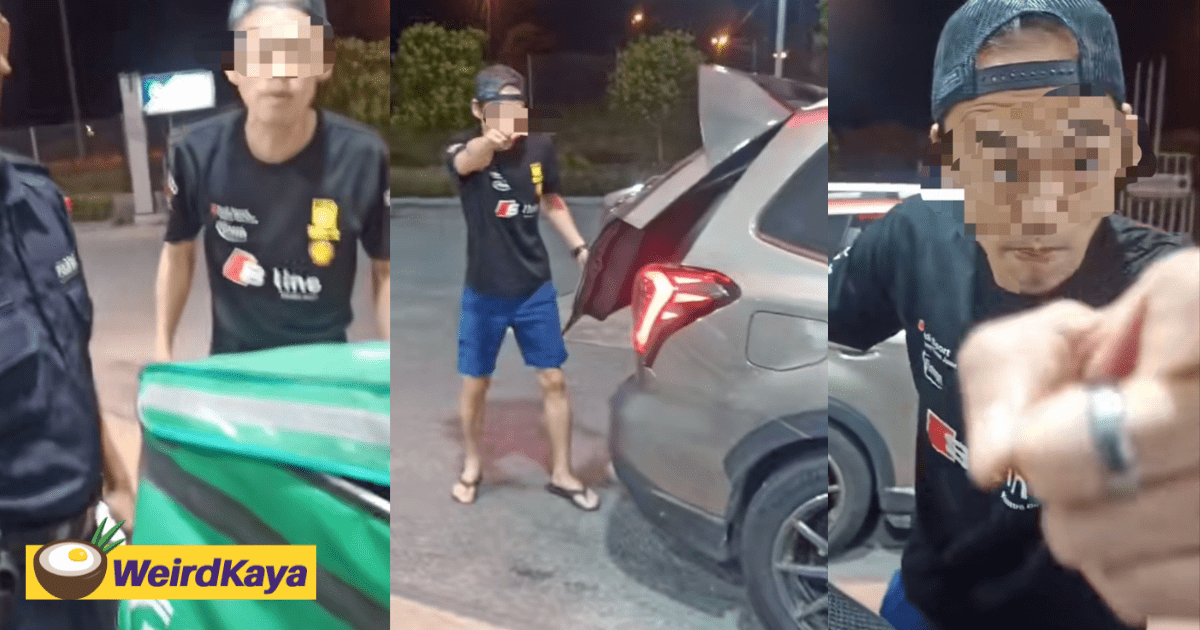 S'porean Duo Goes Amok After Food Delivery Rider Exposes Them Pumping RON95 In JB