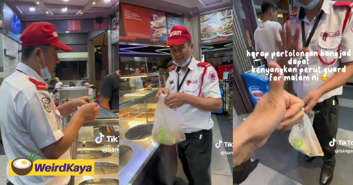M'sian Spots Security Guard Struggling To Order With RM5 In Hand, Treats Him To A Free Meal