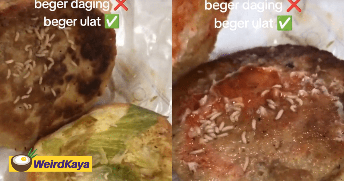 M'sian Woman Shocked To Find Maggots Inside Beef Burger She Bought From R&R Stall