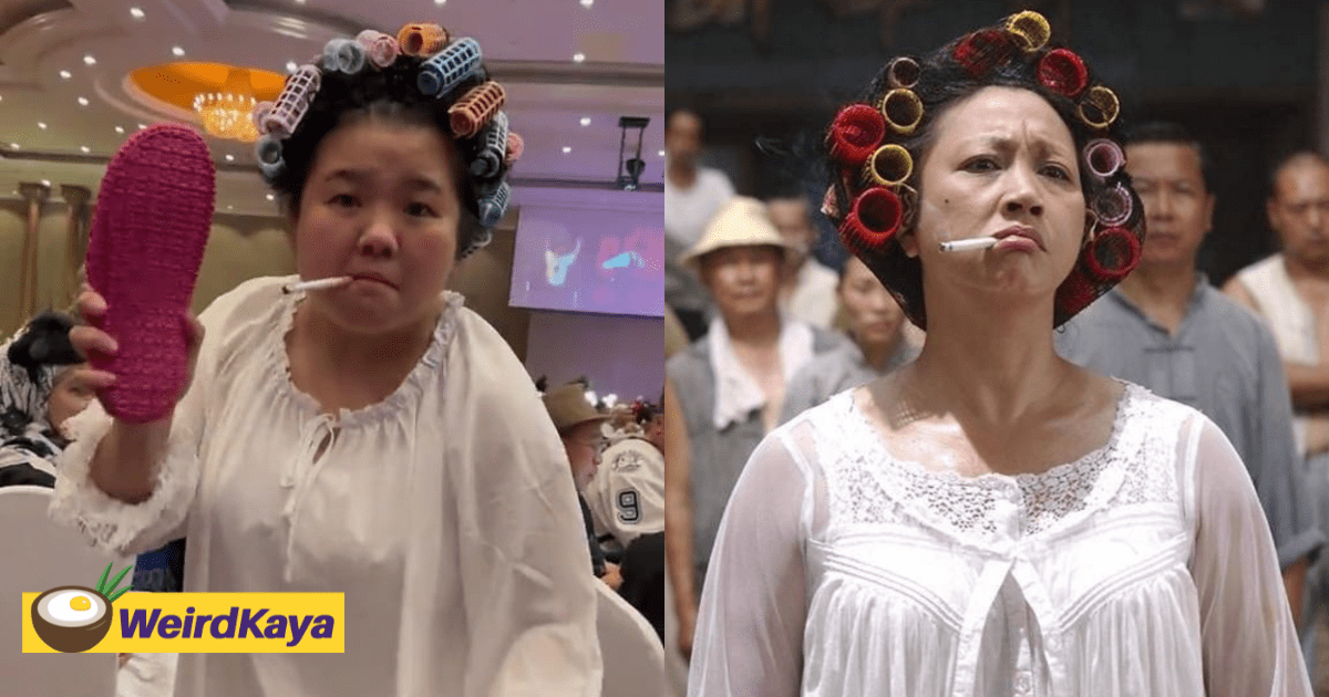 Woman Cosplays ‘Kung Fu Hustle’ Landlady For Annual Dinner & It’s Almost The Same!