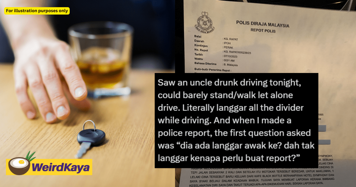 "Didn’t Hit Your Car, Right?’ - PDRM Officer Allegedly Dismisses M'sian's Police Report Over Drunk Driving