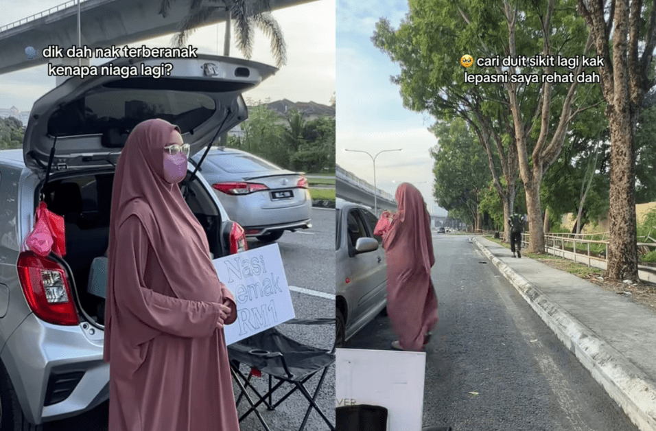 @byzilaa Malaysian woman selling nasi lemak while pregnant