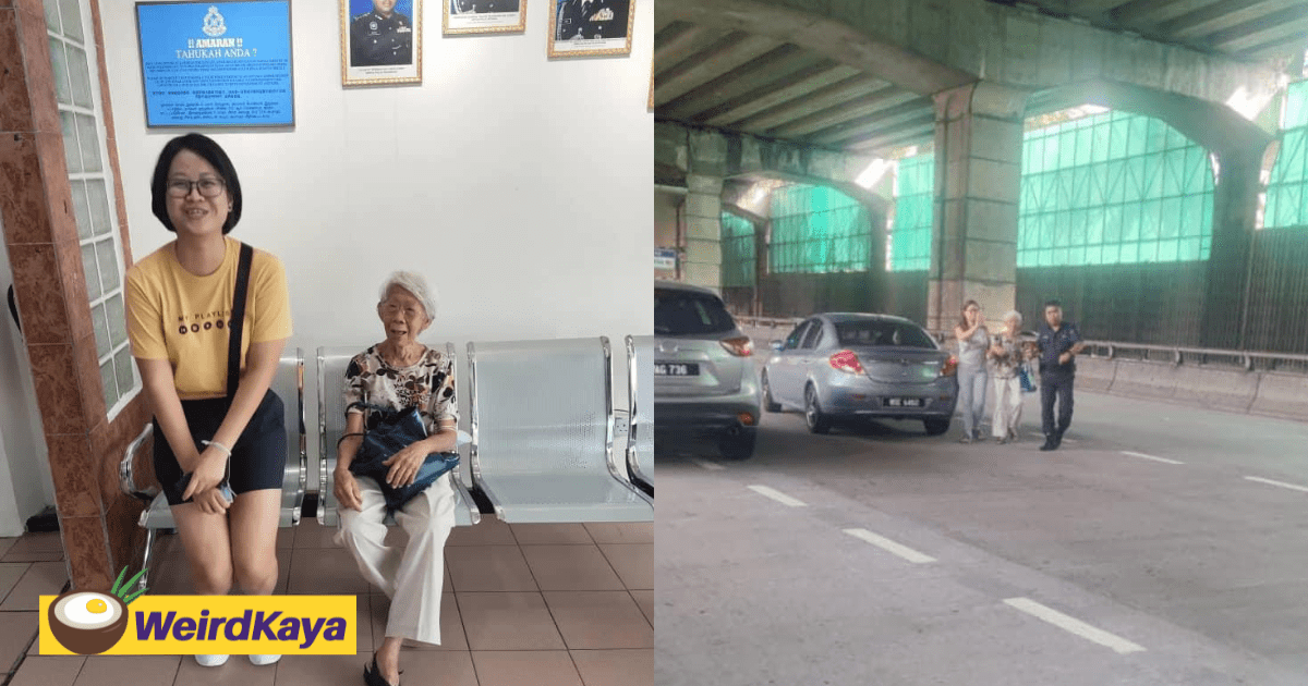 M'sian Police Praised For Guiding Elderly Who Suddenly Lost Her Way & Stop At Roadside Home