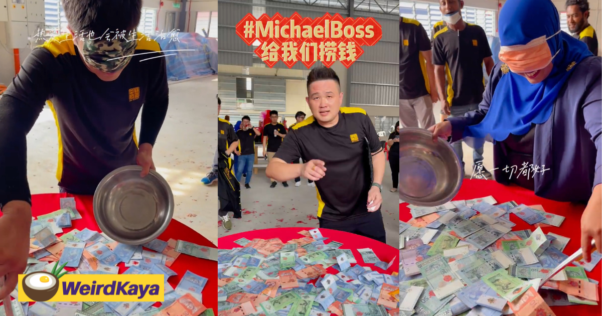 M'sian Boss Puts RM6K On Table For Employees To Grab As Much As They Can While Blindfolded
