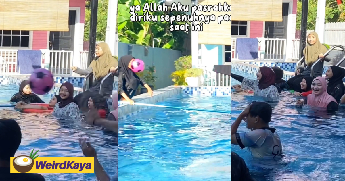 M'sian Woman Gets Hit In The Face With A Ball During A Volleyball Match At A Pool