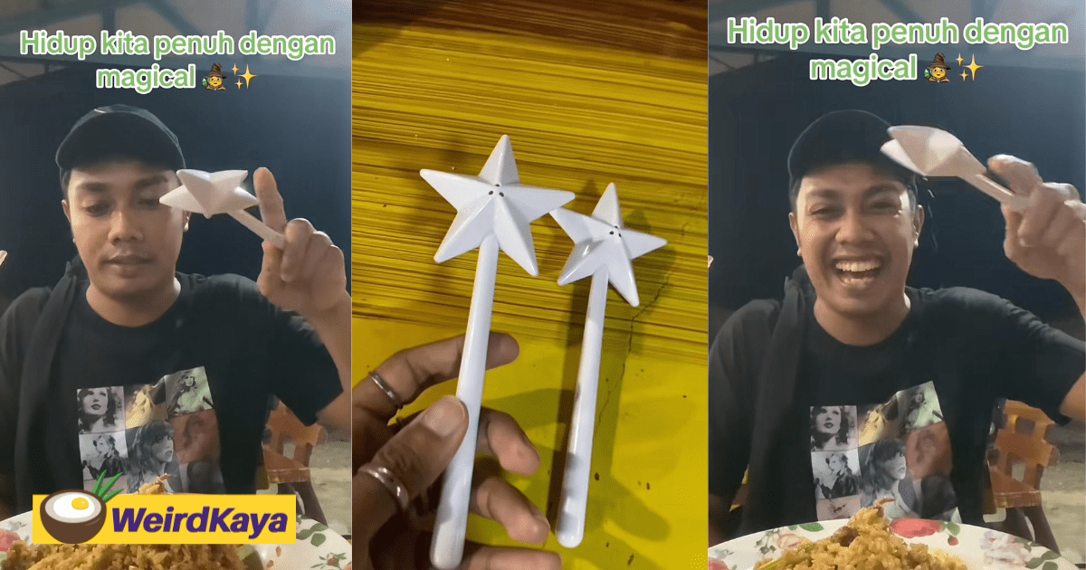 M'sian Man Uses Magic Wand To Sprinkle Salt At A Restaurant In Kelantan