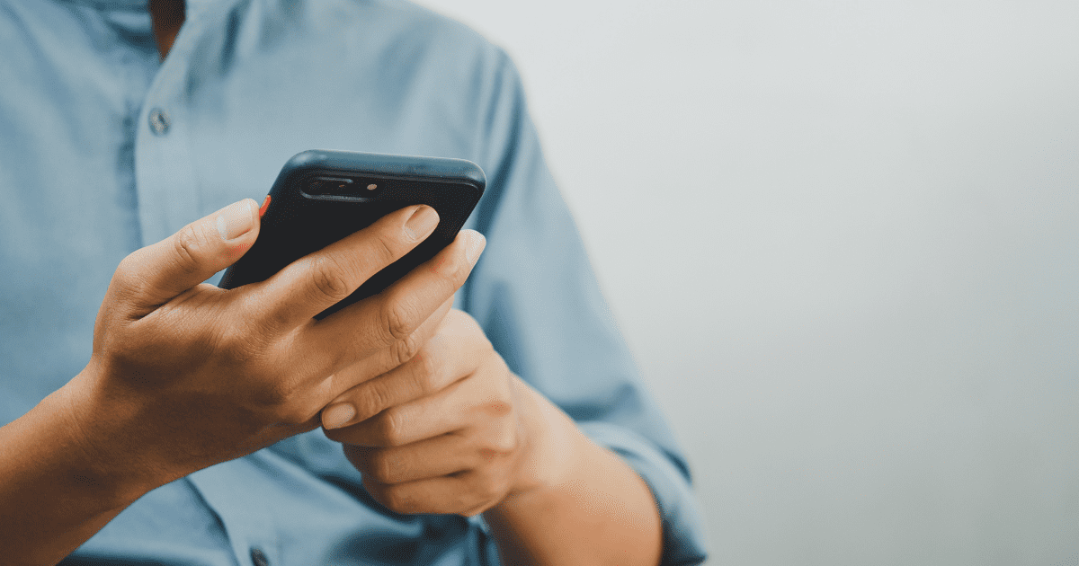 holding phone