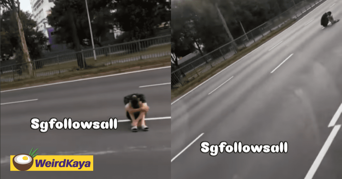 Man Sits In The Middle Of Road With Head Between His Knees In S'pore, Sparks Concern