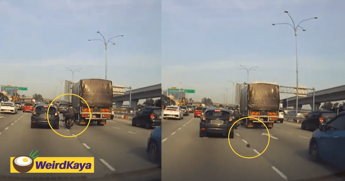 'Instant Karma' — M'sian Man Tries To Kick Car Over Lane Cutting, Loses Slipper In The Process
