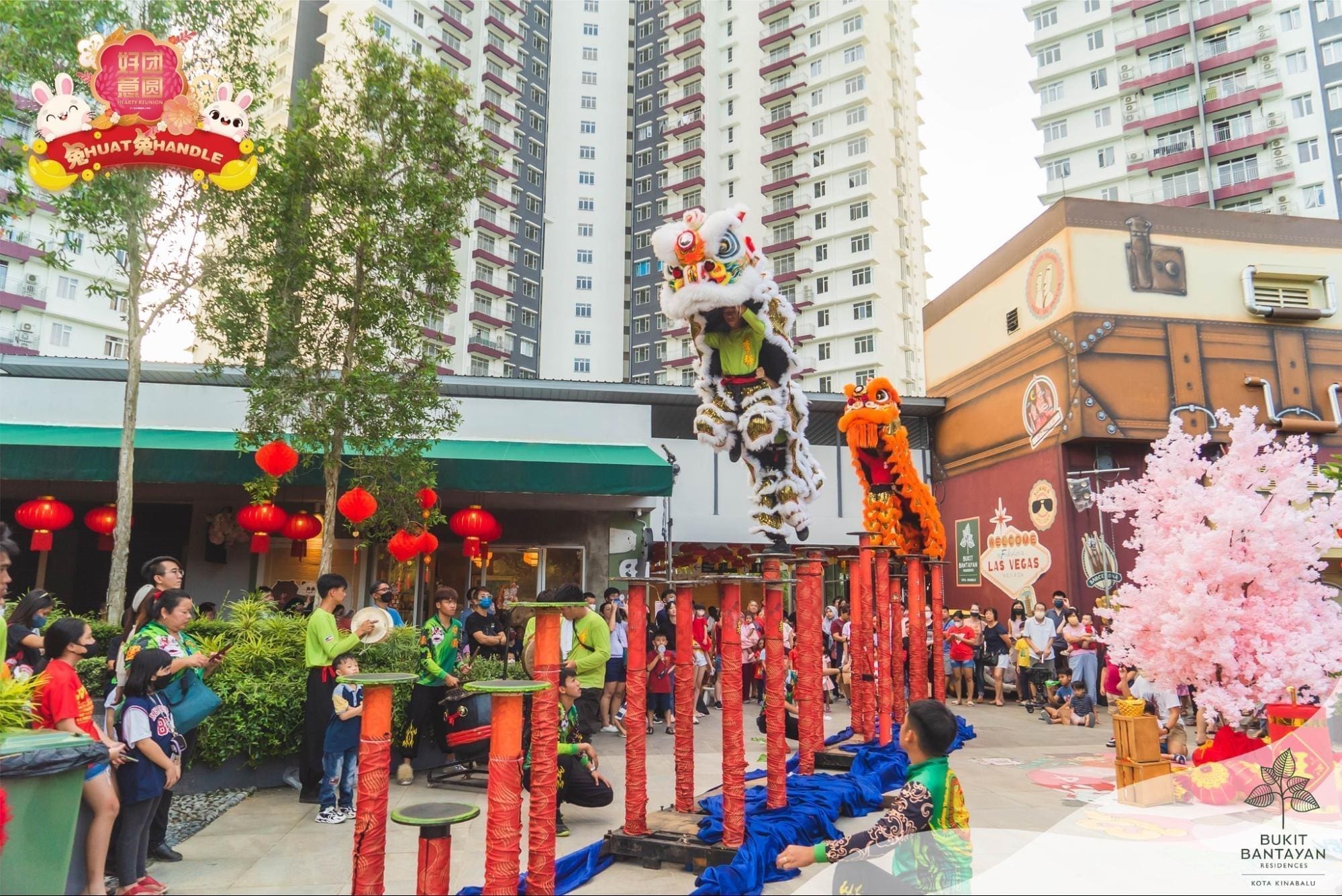 Lion dance Bukit Bantayan Residences Prosperous Reunion CNY Open House