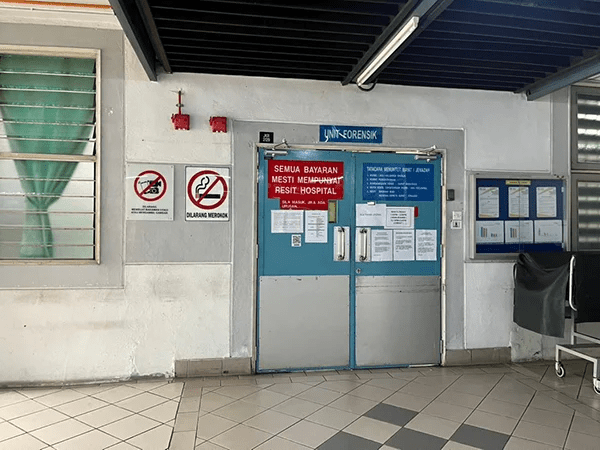 Li's body at hospital mortuary