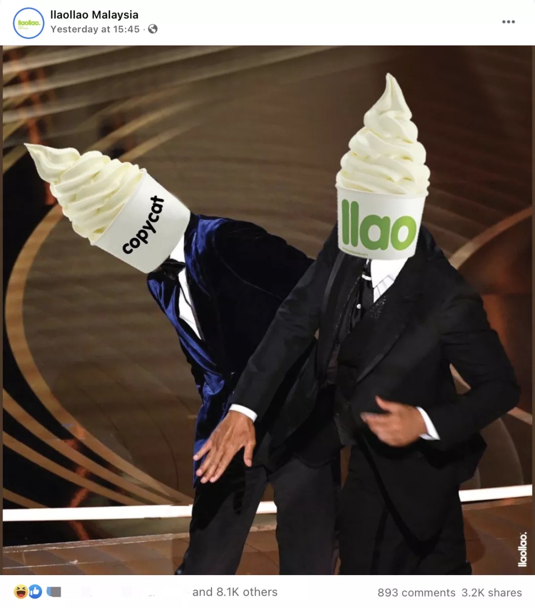 Llaollao fight back on copycat with meme