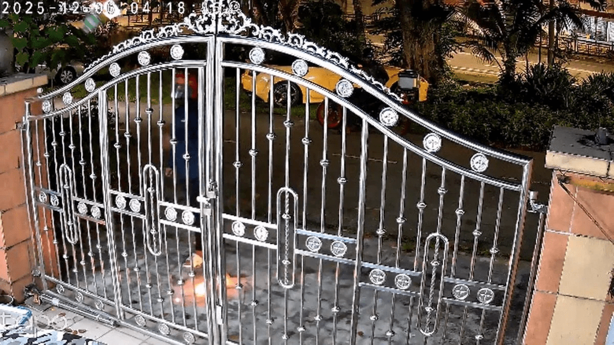 Loan sharks outside Hoo's house