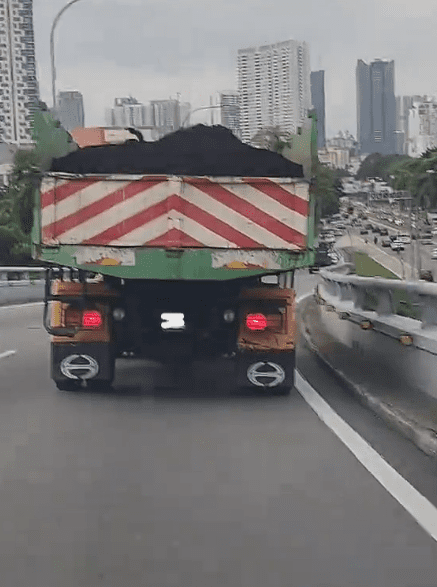 Lorry carrying soil