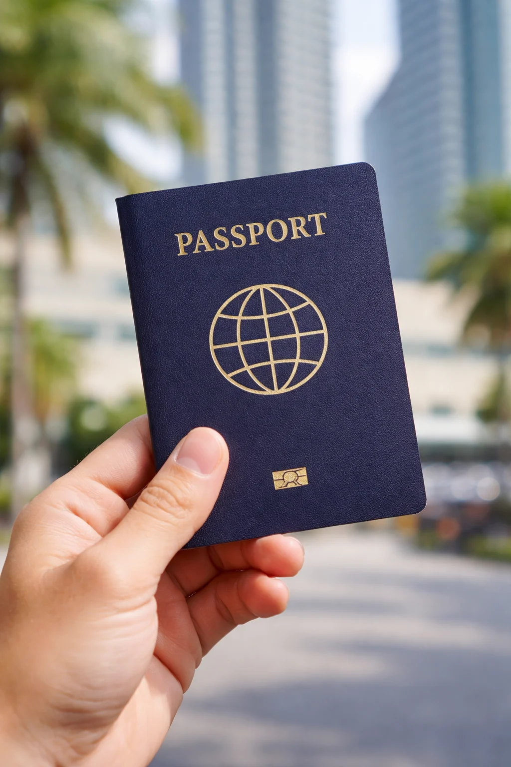 man holding a passport