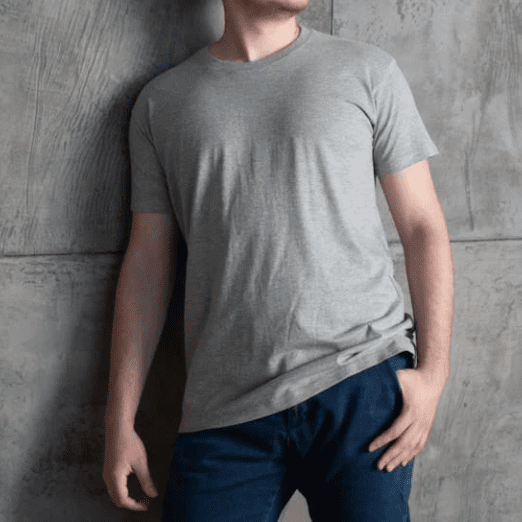 Man in gray t-shirt