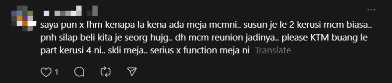 'Disgusting!' — M'sian Man Places Foot On Table Inside KTM Train, Gets Called Out By Netizens comment 3