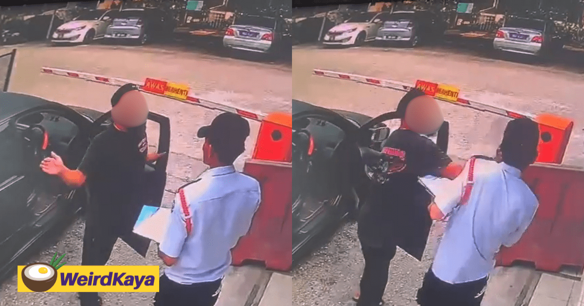 M'sian Man Slaps Security Guard After He Wasn't Allowed To Enter Without Resident Car Sticker