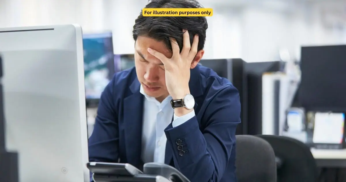 man stress at work