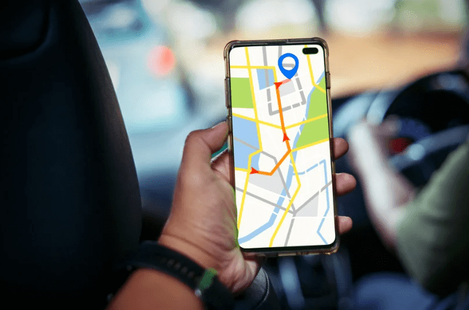 Man using a GPS