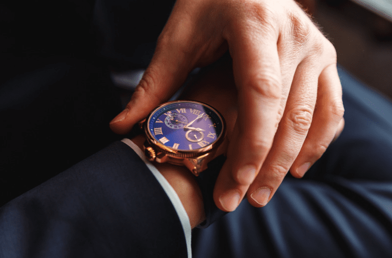 man wearing luxury watch