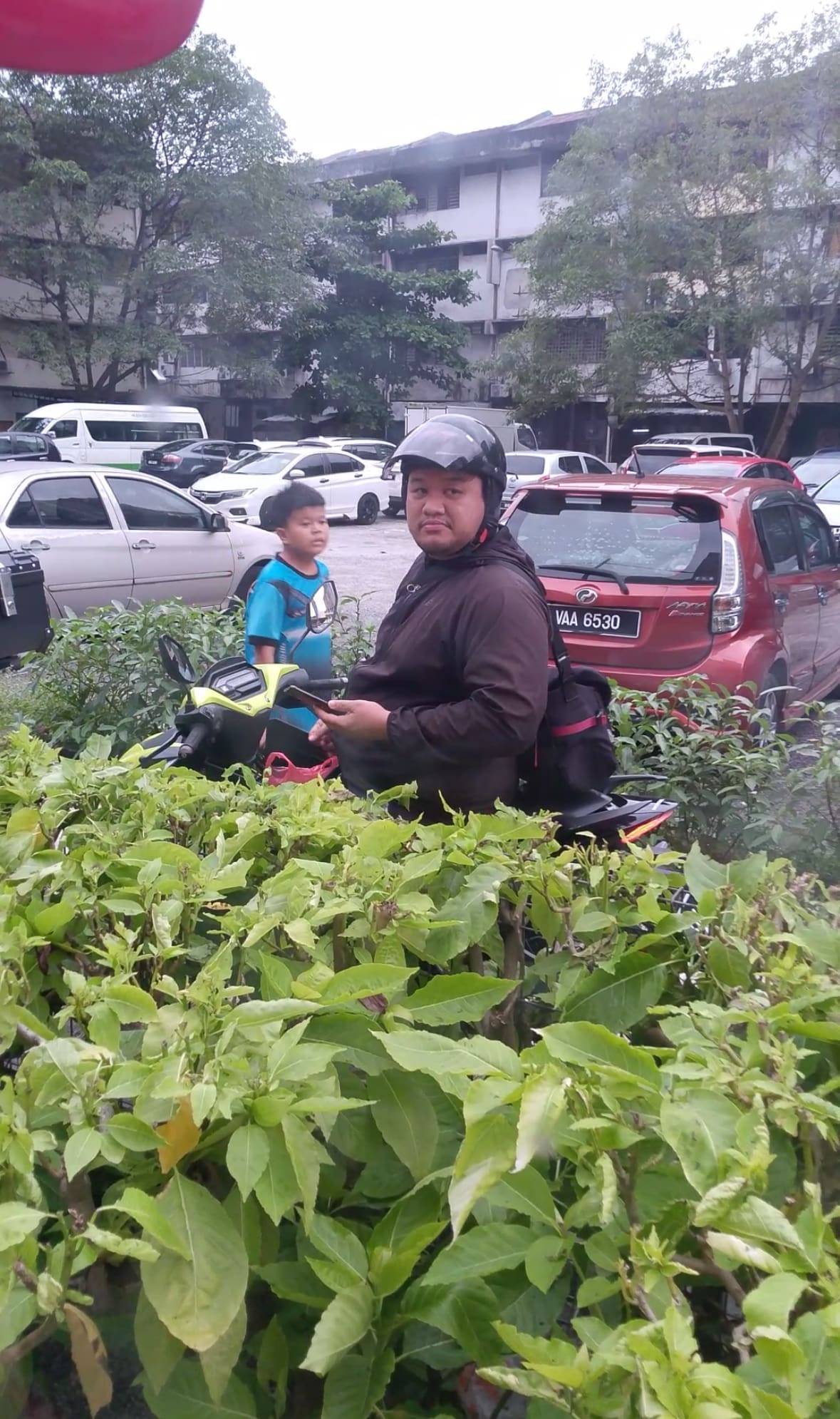 Man with motorbike