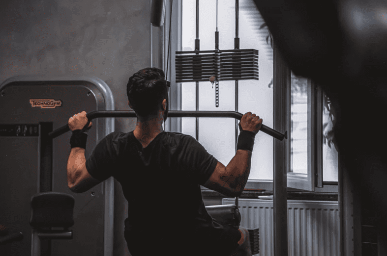 Man working out at gym