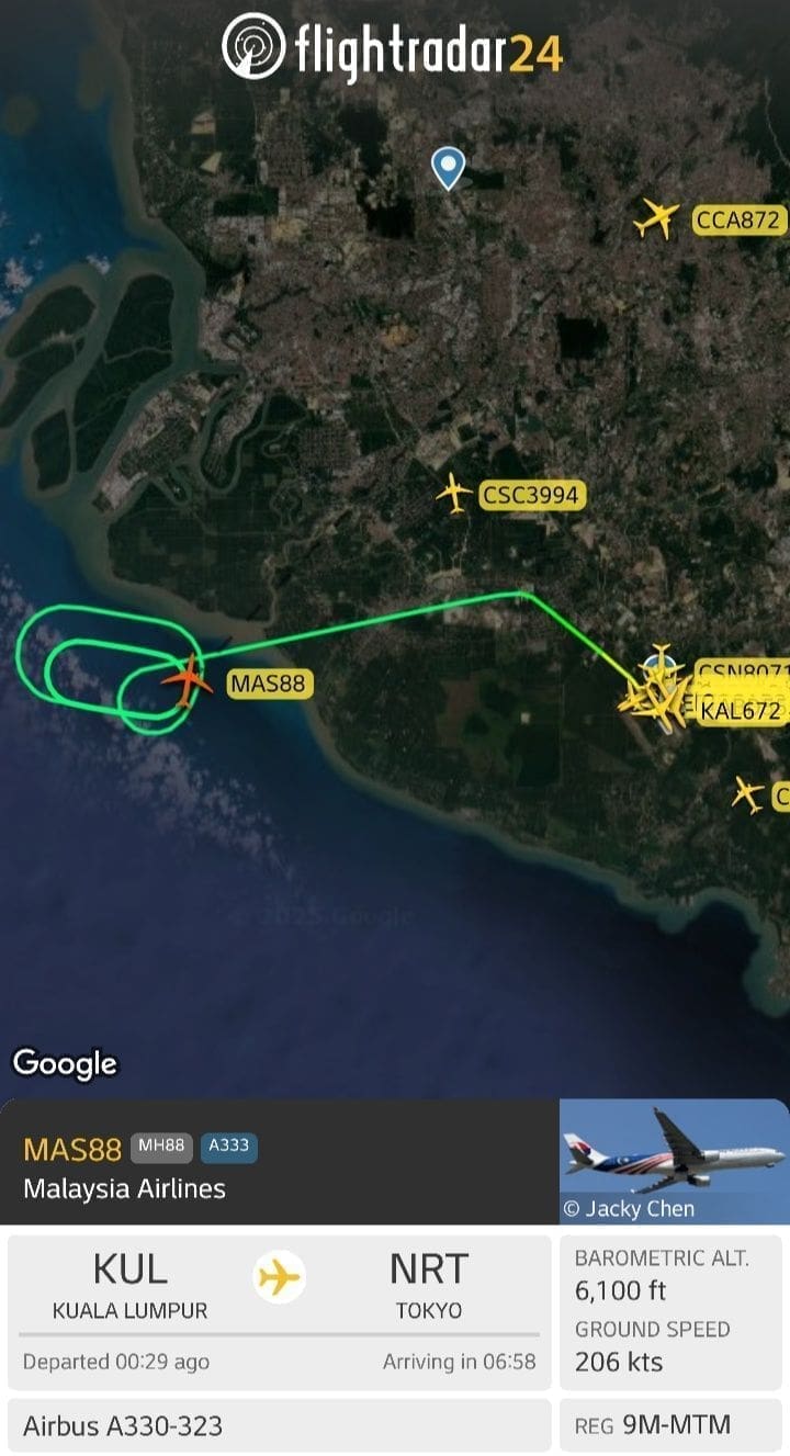 MAS88 flight radar