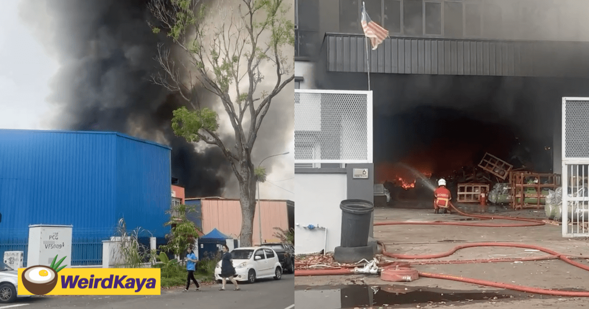 Massive Fire Engulfs Puchong Industrial Zone, At Least 5 Factories Destroyed