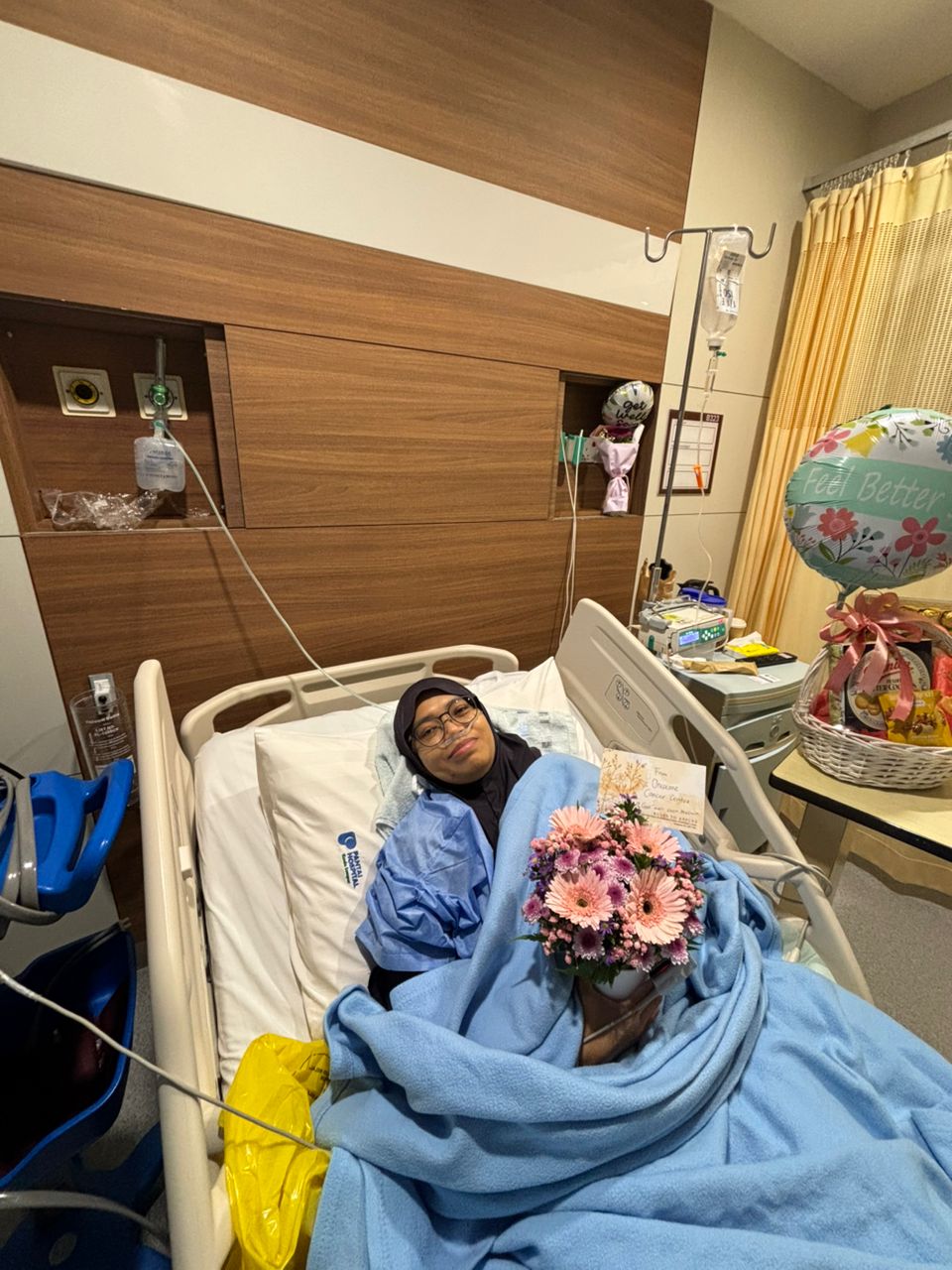 Mazwin on hospital bed