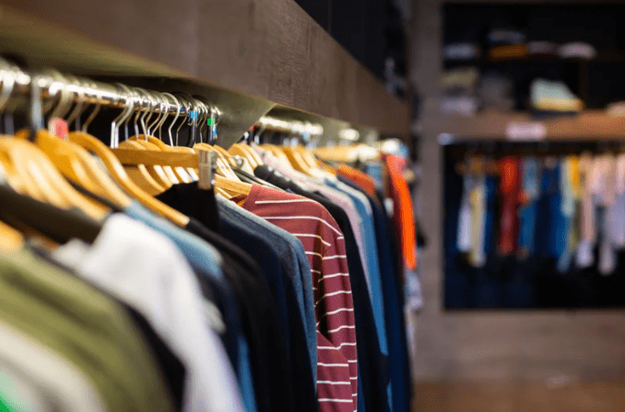 Men's clothing at a store