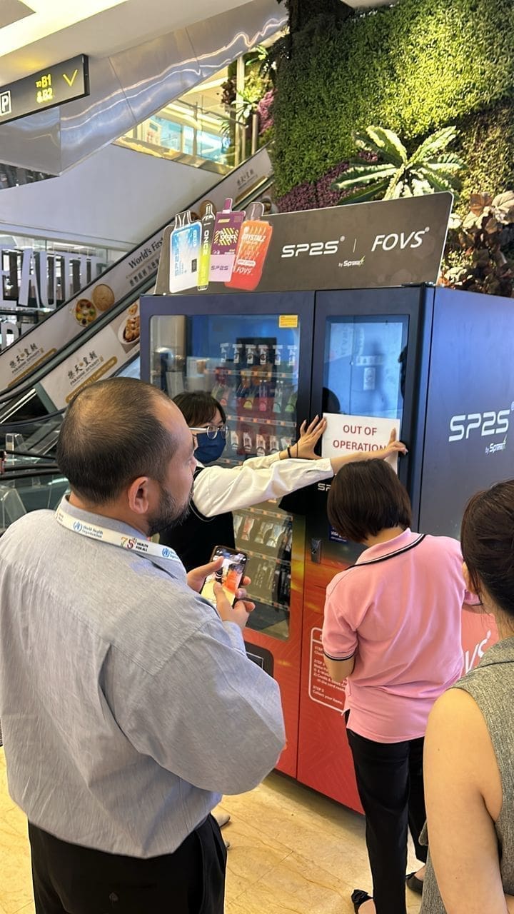 MOH officials remove vape machine