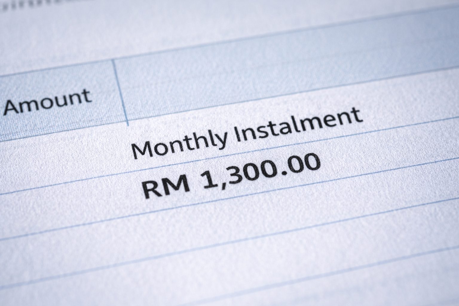 monthly instalment rm1300