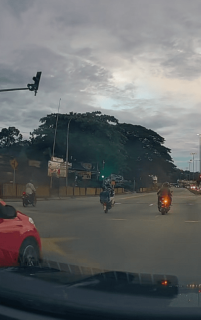 Motorcyclist showing off