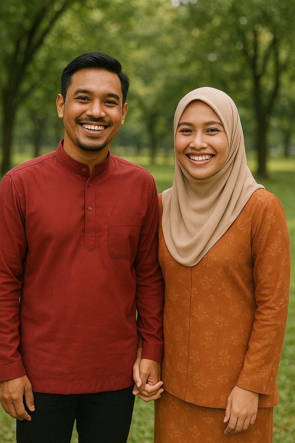M'sian couple holding hands