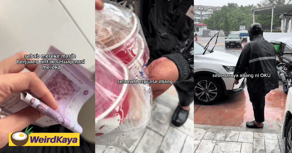 M'sian Gives RM300 Tip To OKU Rider Who Delivers Orders Even During Rainy Days