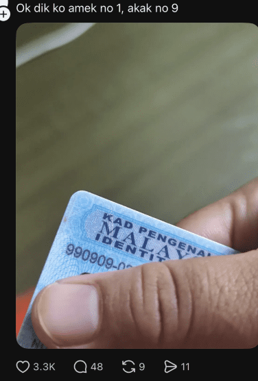 M'sian Proudly Shows Off Unique ‘01010101’ IC Number & Netizens Are Doing The Same Too 2