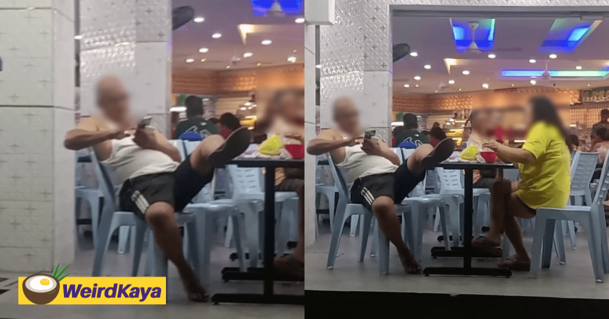 M'sian Uncle Slammed For Putting His Foot On The Table At Mamak Restaurant
