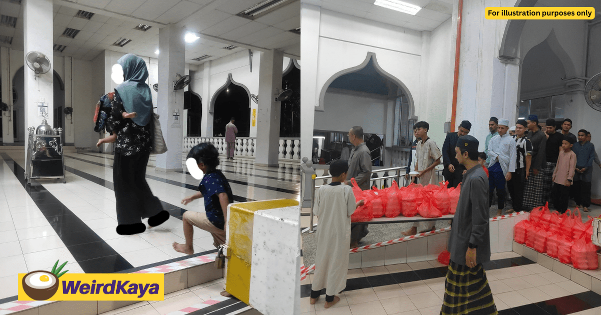 M'sian Woman Forced To Sleep At Mosque With Her 2 Kids After She Was Ditched By Her Husband