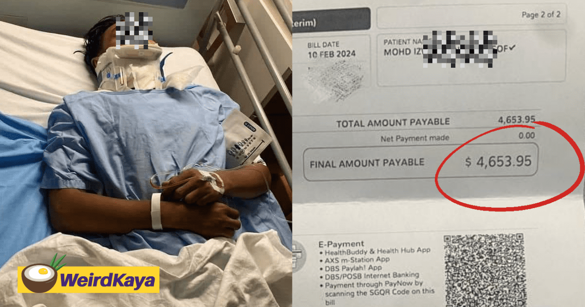 M'sian Working In S'pore Struggles To Pay RM16K Hospital Bill After Meeting An Accident