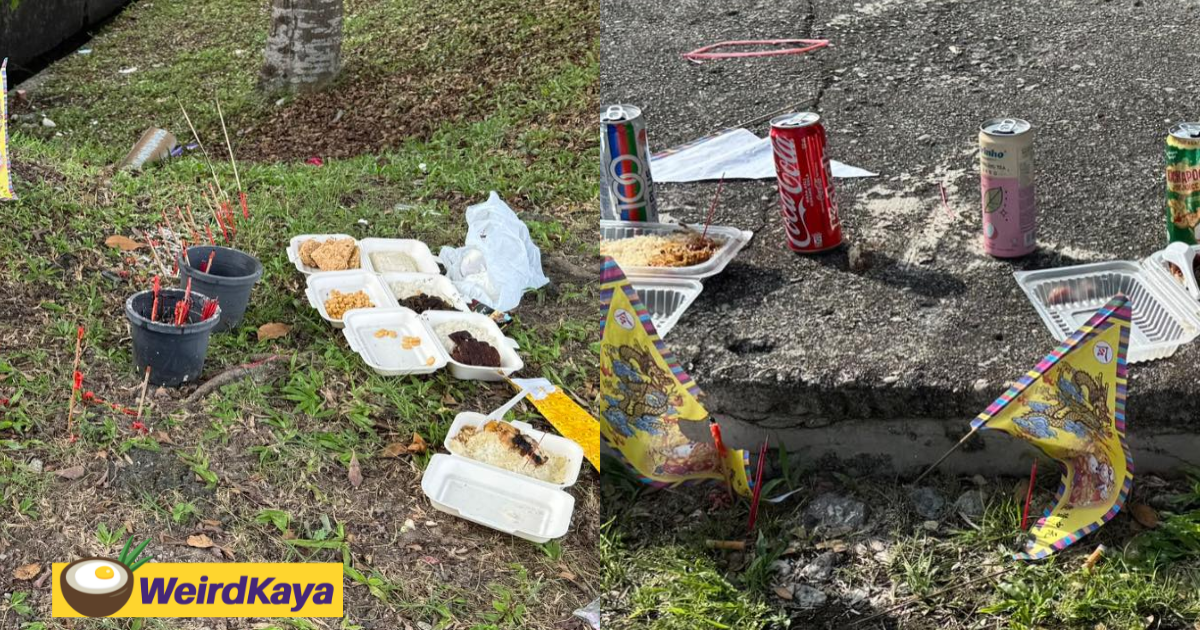 M’sians Call Out People For Leaving Hungry Ghost Festival Offerings On The Street Without Cleaning Up