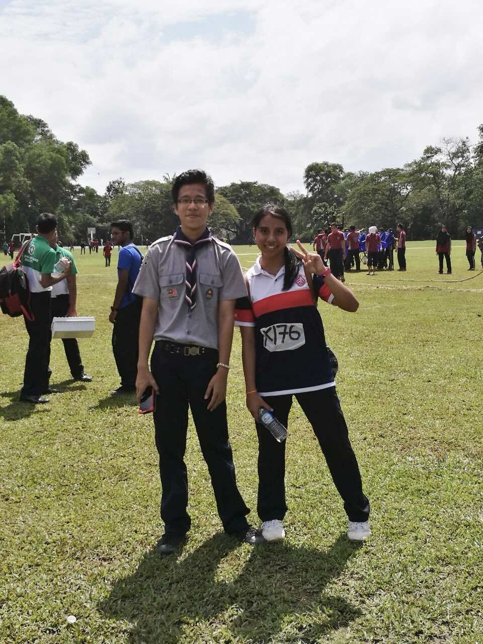 narsheera and nicholas at their school field