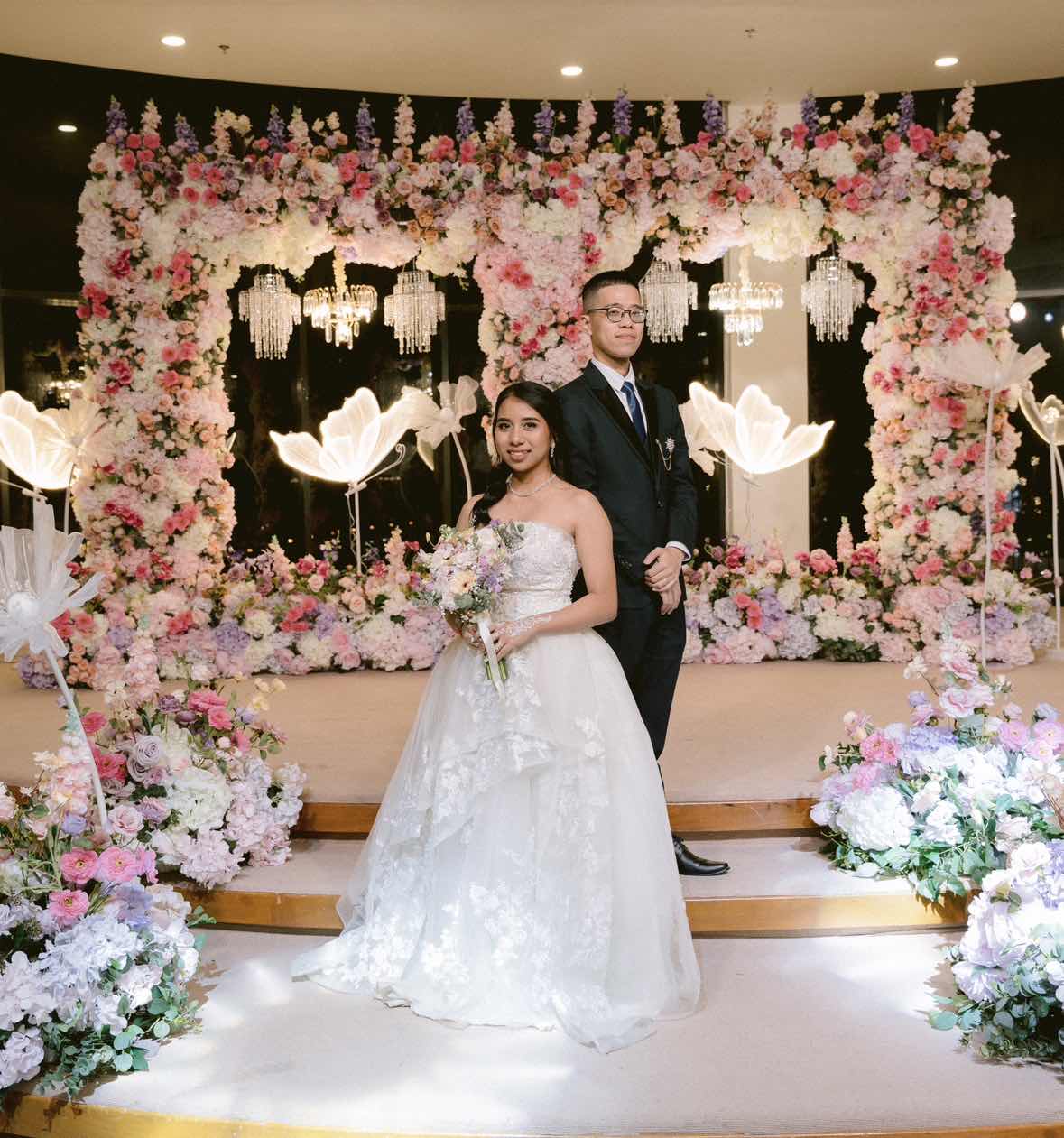 narsheera and nicholas at their wedding reception