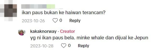 'Looks Tasty' - M'sian Woman Shares 'Berlado' Whale Meat Recipe, Leaving Netizens Mouthwatering 
