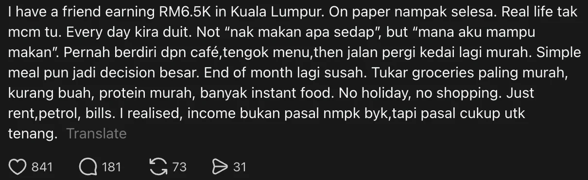 M’sian Earning RM6.5K In KL Still Hesitates To Step Into Cafes, Wonders What A 'Good Salary' Is Now