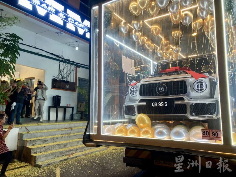 new car in a transparent truck