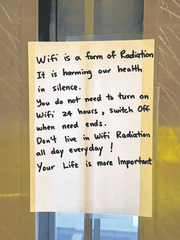 Note about Wi-Fi radiation