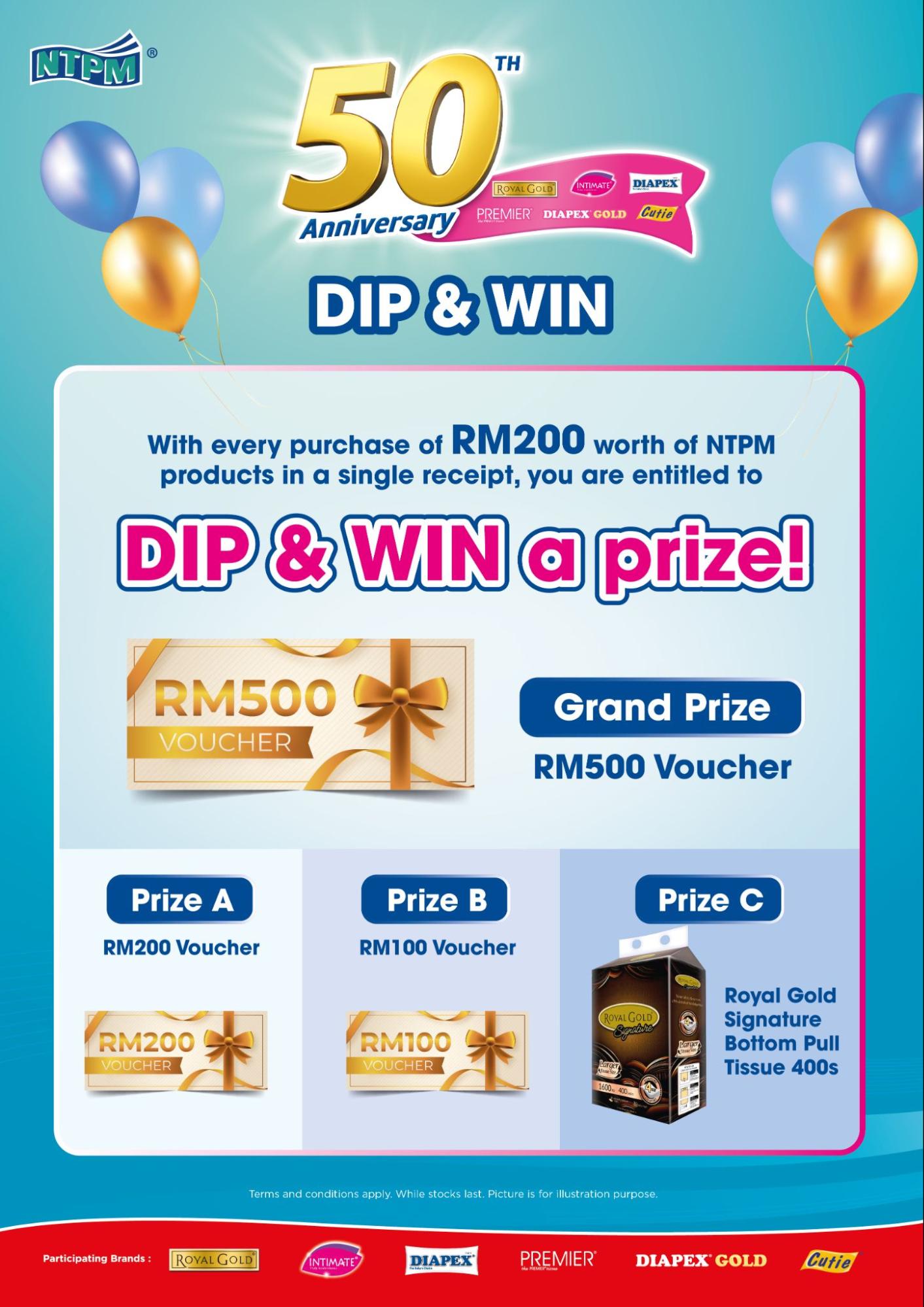 NTPM 50th anniversary dip n win